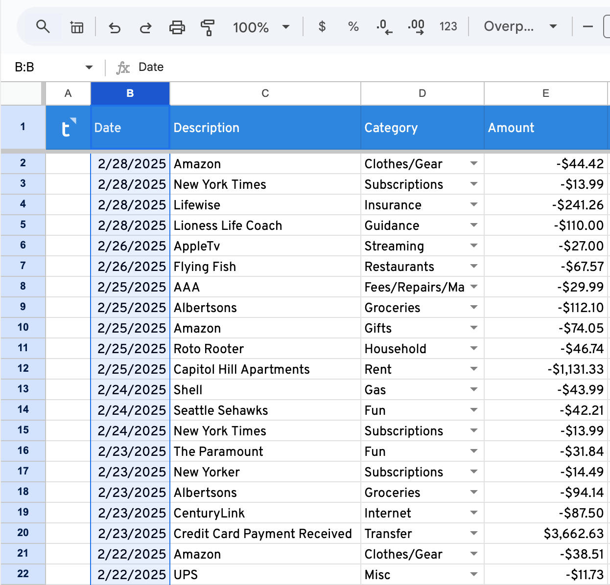image1 Google Sheet formatting