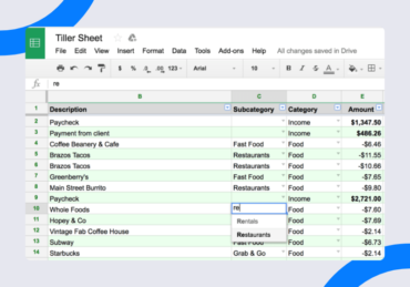Subcategories-in-google-sheets