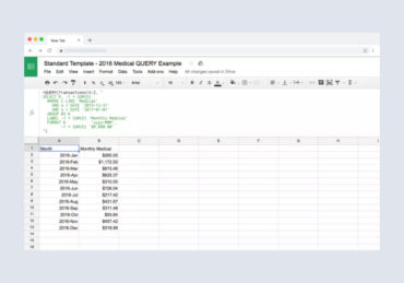 Using Google Sheets QUERY to Visualize Your Spending Google Sheets Header