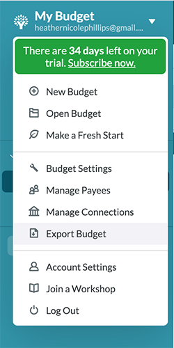 ynab budget Ynab Budget Export