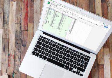 computer with spreadsheet