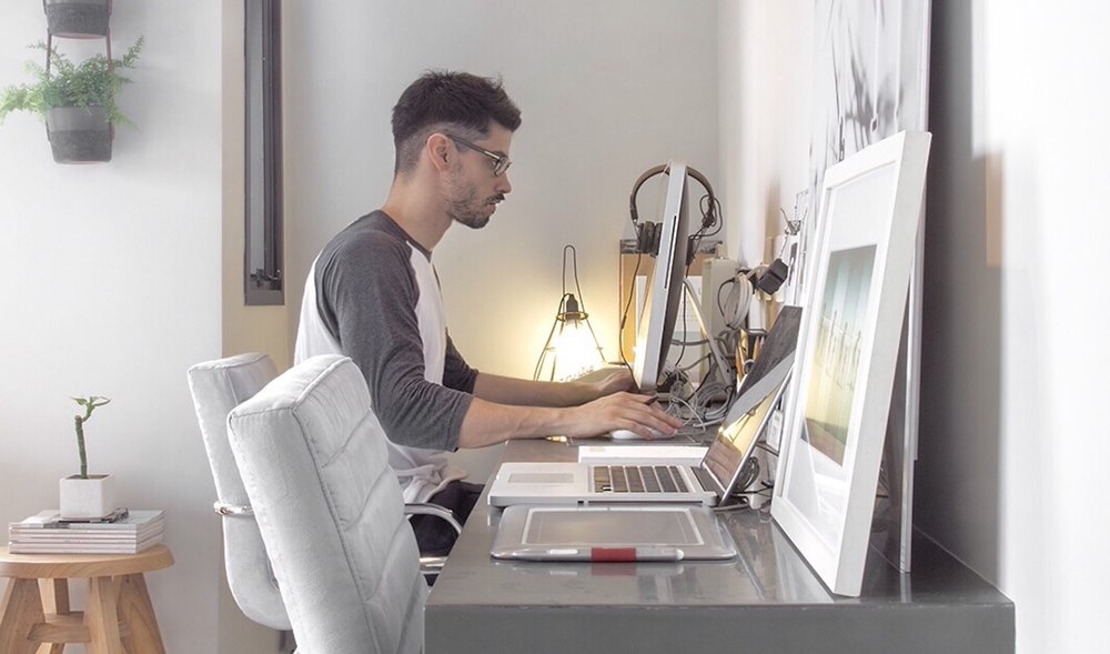 man learning google sheets