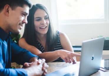 couple reviewing spending