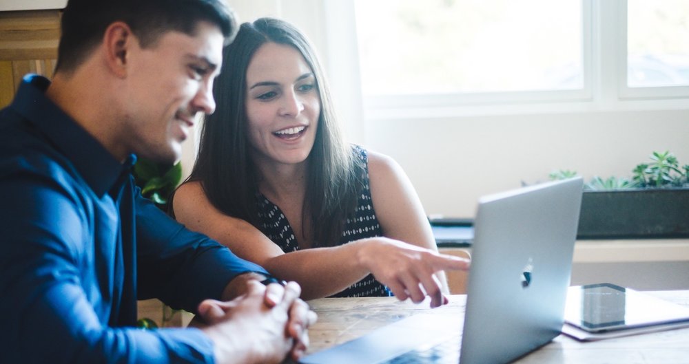 couple reviewing spending