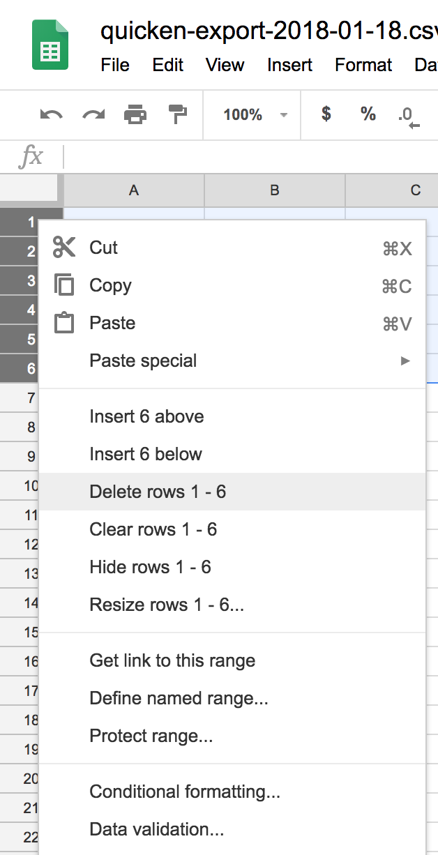 delete rows quicken Delete Rows Quicken