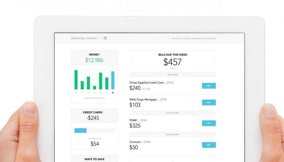 Ipad With Mint Organized Bill Pay