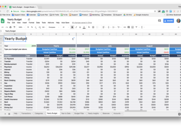 Yearly Budget Sheet