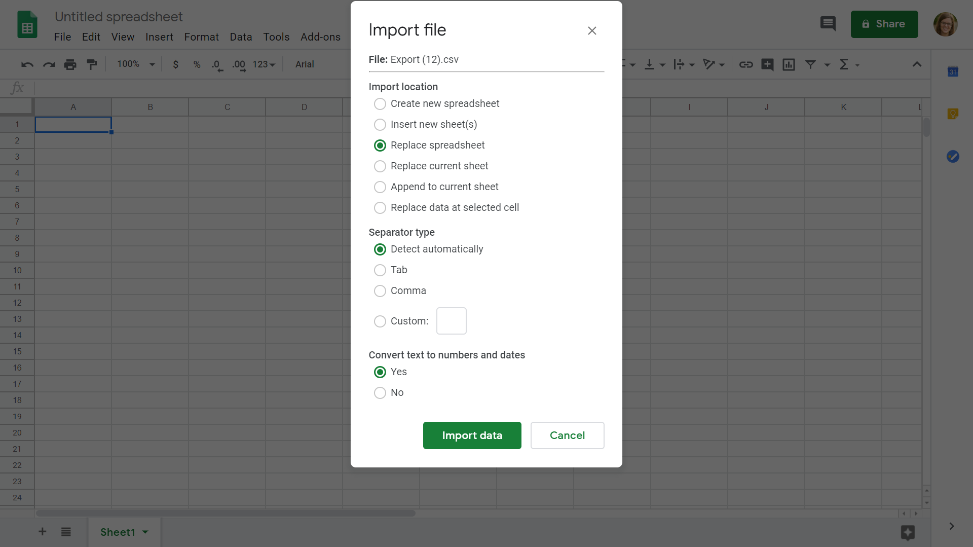 image 1 How to IMport CSV Into Google Sheet IMport File