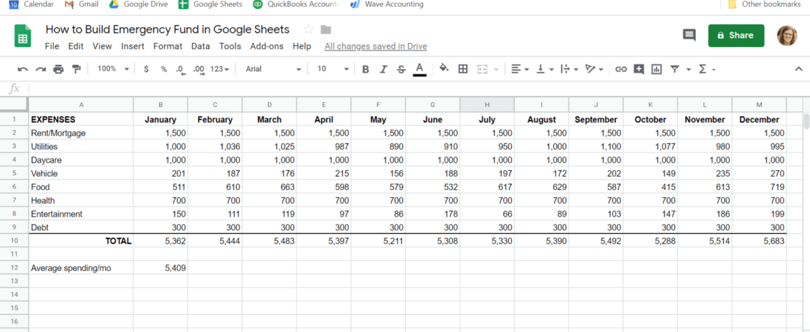 image 5 How to Use Google Sheets to Build Your Emergency Fund