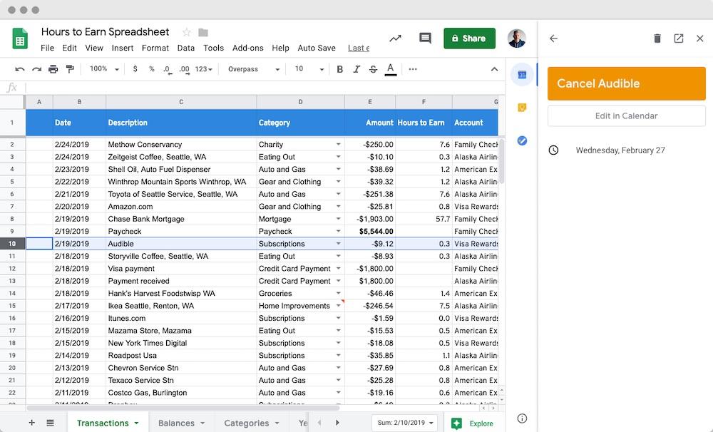 null 11 Google Calendar in Google Sheets