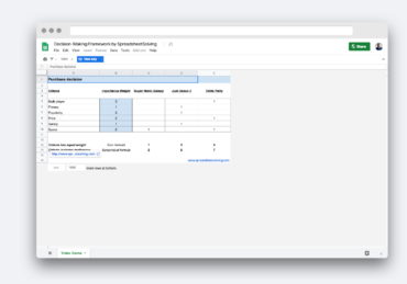 Decision-Making Framework by SpreadsheetSolving