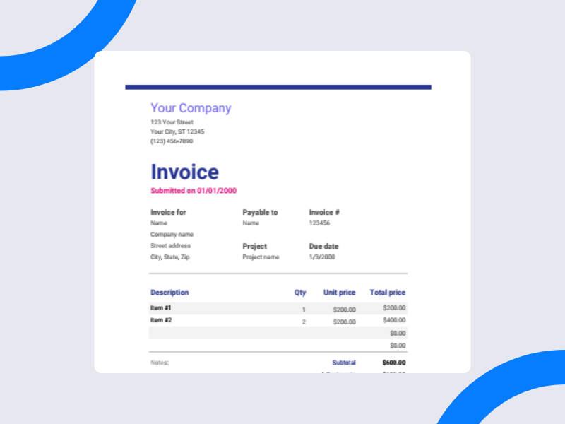 Google Sheets Invoice Template 2 Google Sheets Invoice Template 2