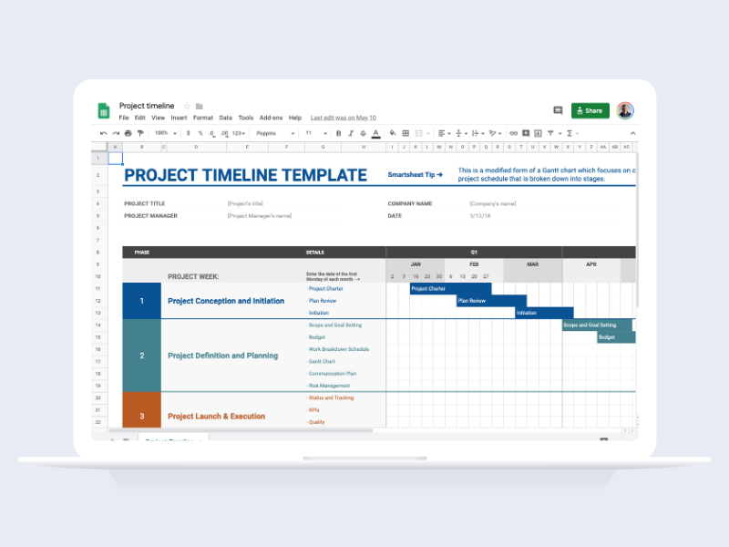 Google Sheet Project Timeline Google Sheet Project Timeline