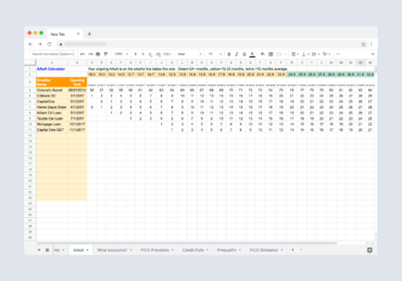 Track Credit Score Spreadsheet