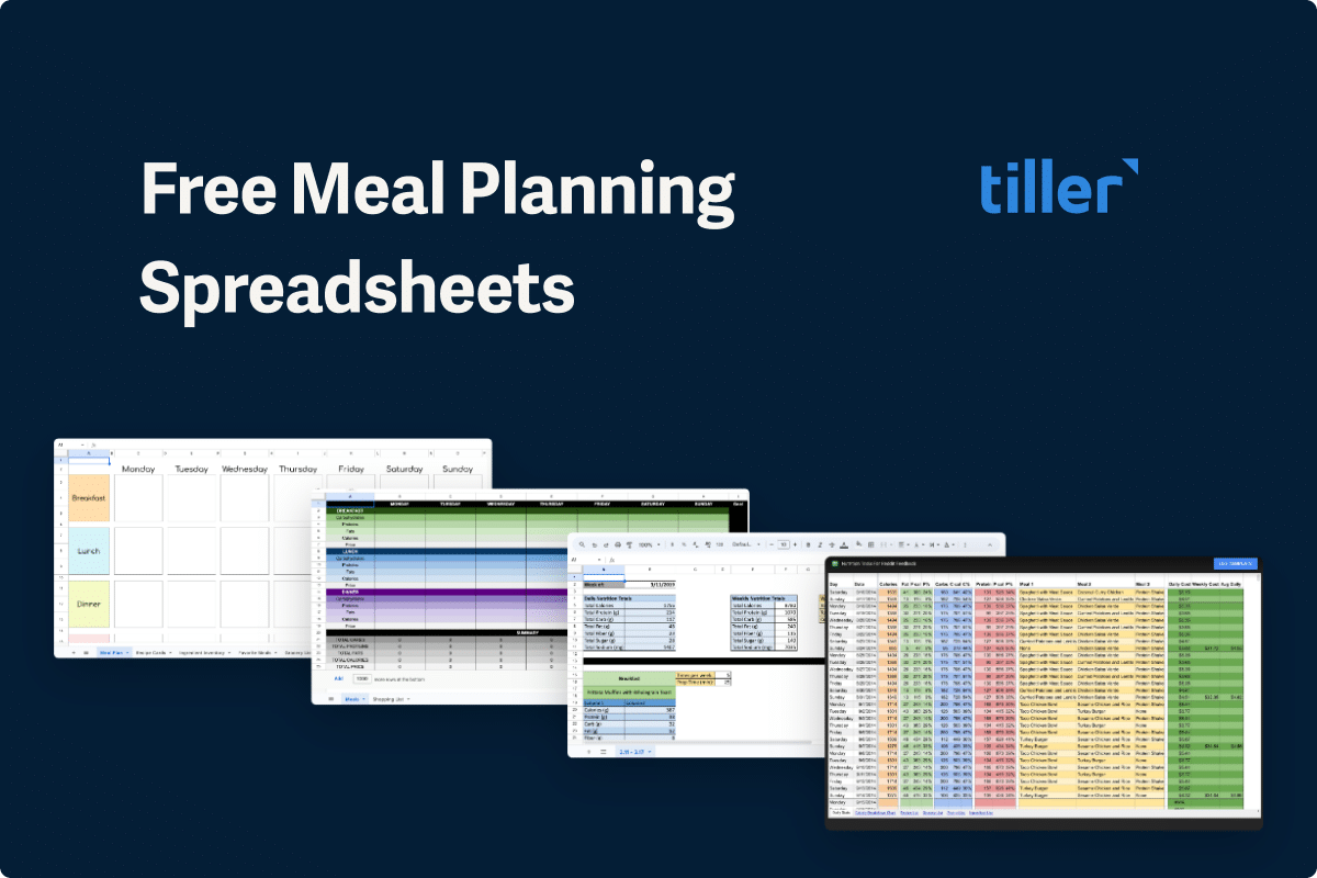 Free Meal Planning Spreadsheets