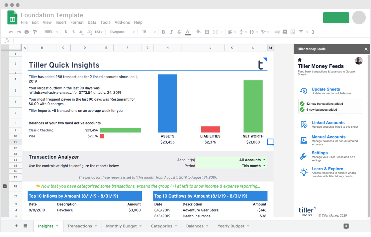Tiller Money Foundation Template Home v2 Tiller Money Foundation Template Home v2