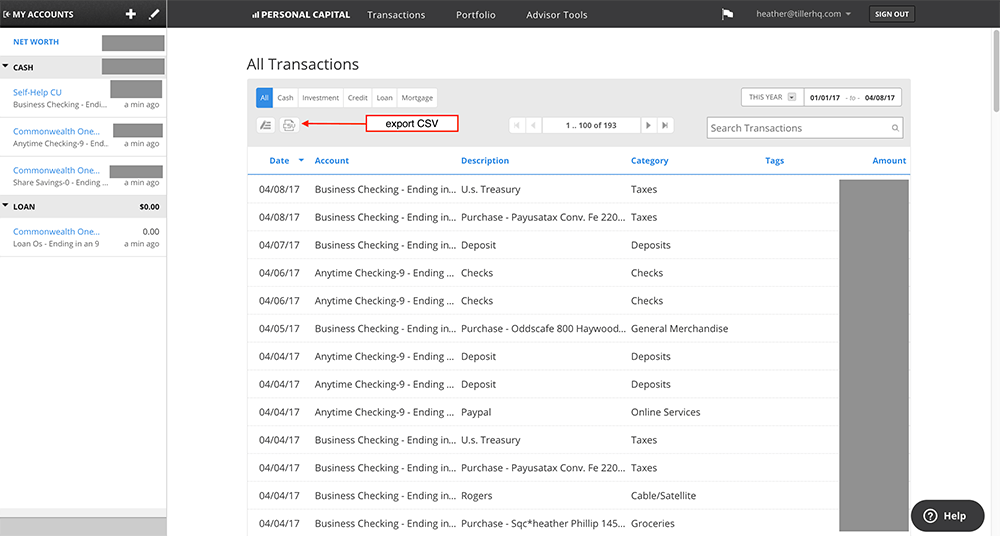 export personal capital data Export Personal Capital Data