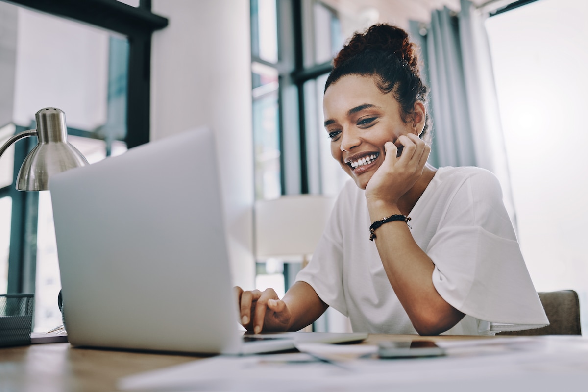 Woman Smile Computer