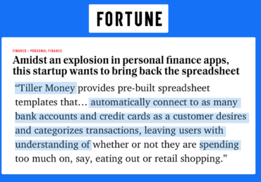 Fortune Magazine Tiller Money