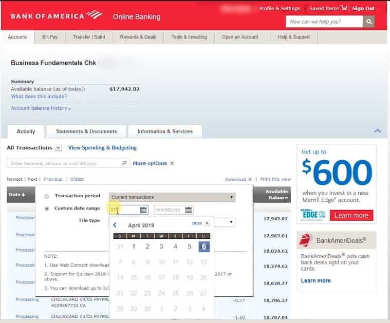 Bank of America Export Excel 4 bank of america export excel 4