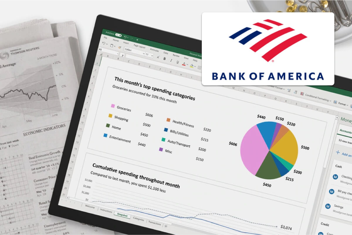 bank of american statements in spreadsheet
