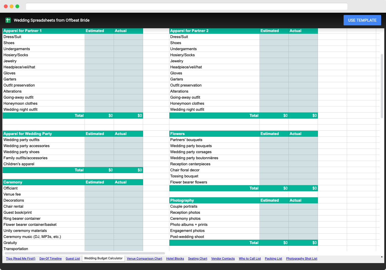 Free Wedding Spreadsheets free wedding spreadsheets