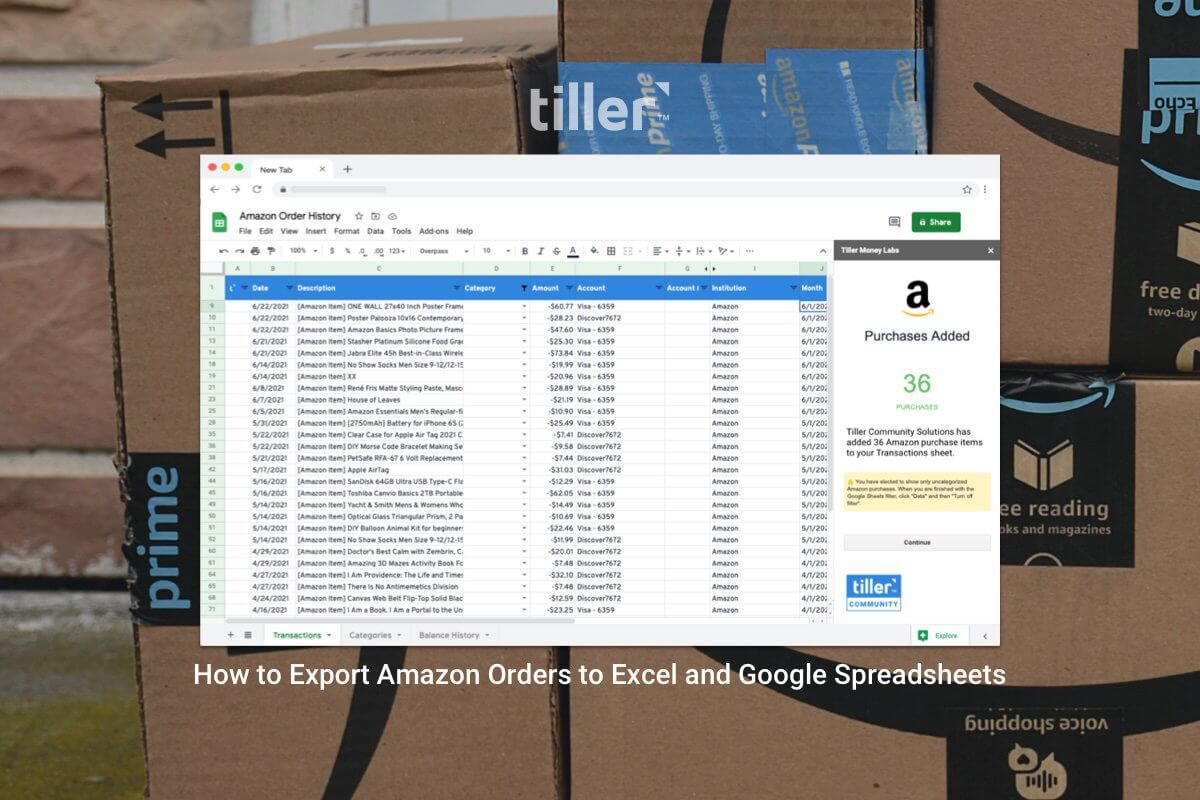 How to Export Amazon Orders to Excel and Google Spreadsheets