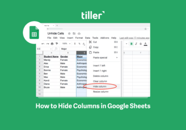 How to Hide and Unhide Columns In Google Sheets