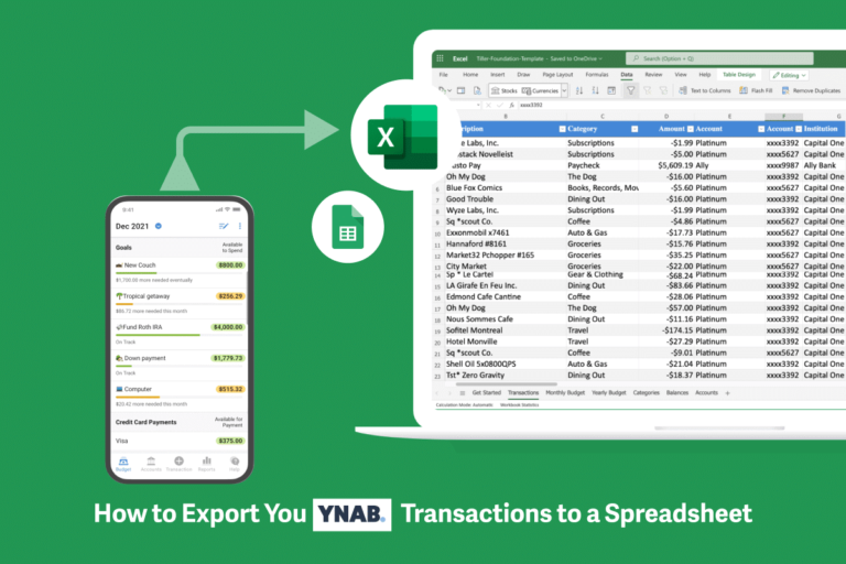How to Export Your YNAB Transactions to a Spreadsheet