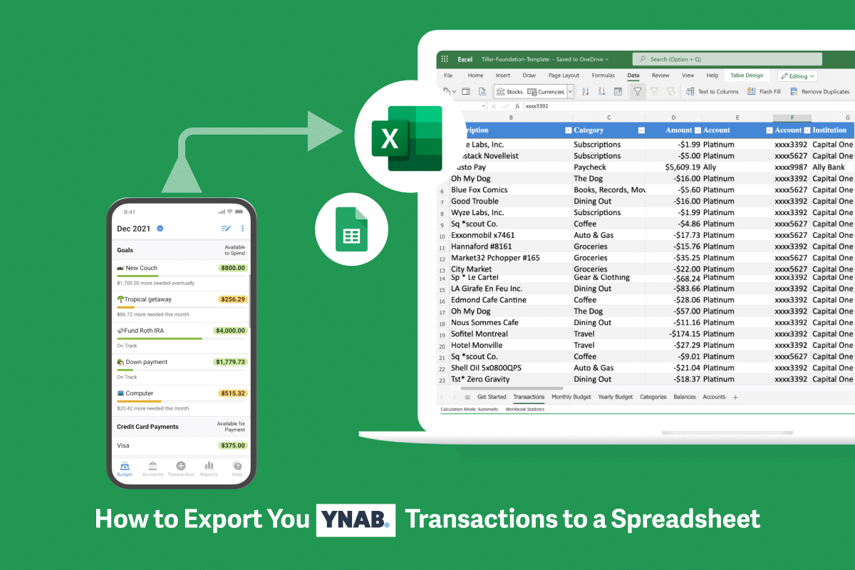 How to Export Your YNAB Transactions to a Spreadsheet