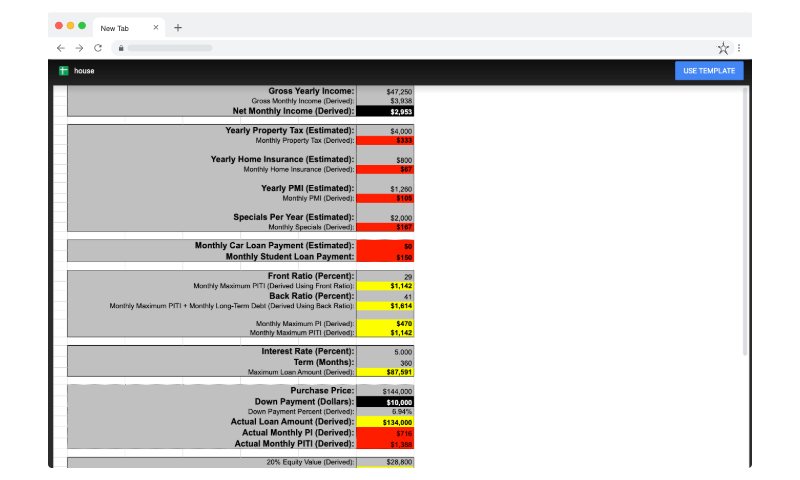 Simple Homebuying Spreadsheet Reddit simple homebuying spreadsheet reddit