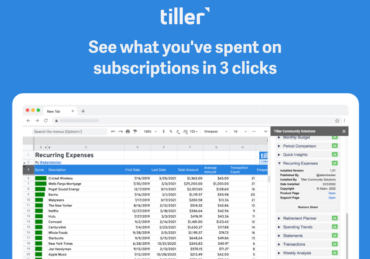 spreadsheet track subscriptions