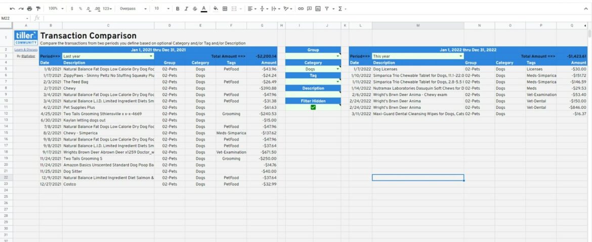Transaction Comparison transaction comparison
