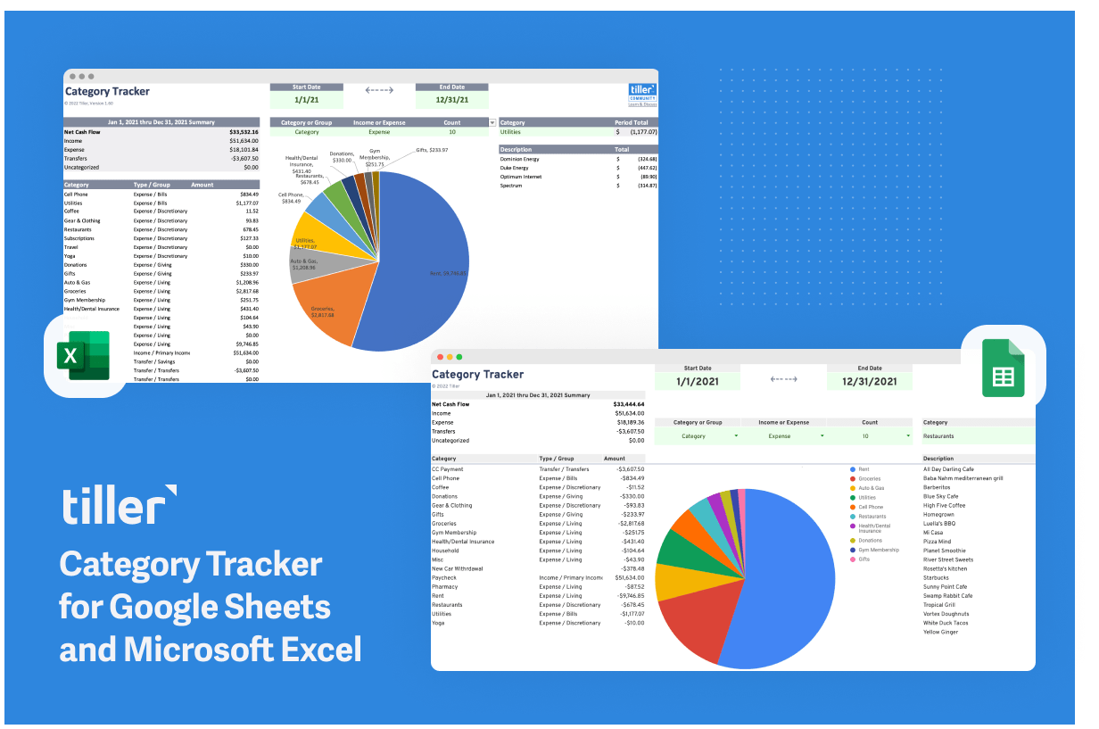 category tracker google sheets excel