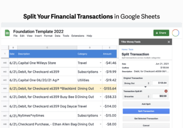 split transactions google sheets bp