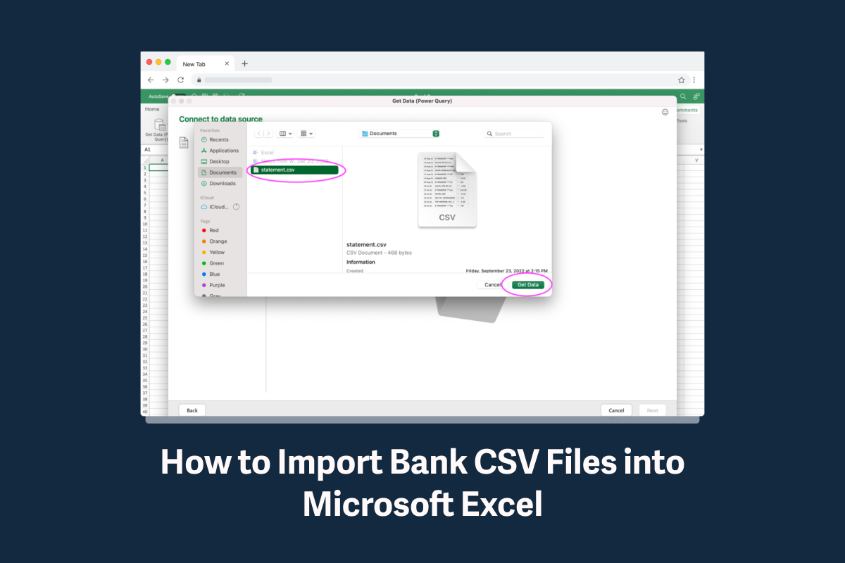 how to import bank csv files into microsoft excel
