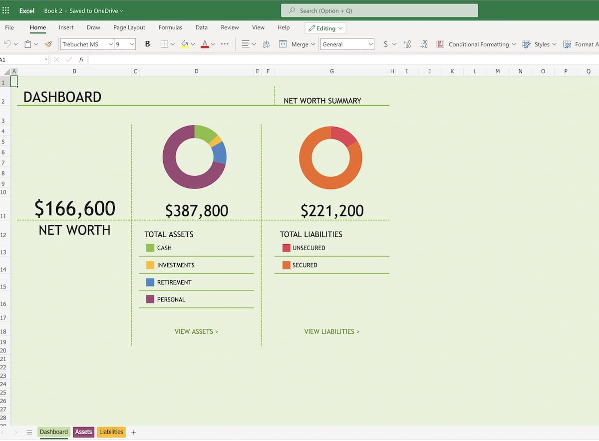 MS Excel Net Worth ms excel net worth