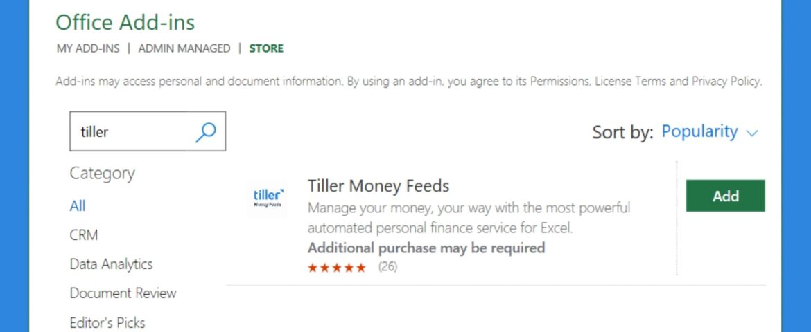 image2 The Tiller Money Feeds Office Add-in