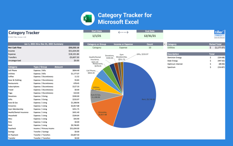 Category Tracker for Excel