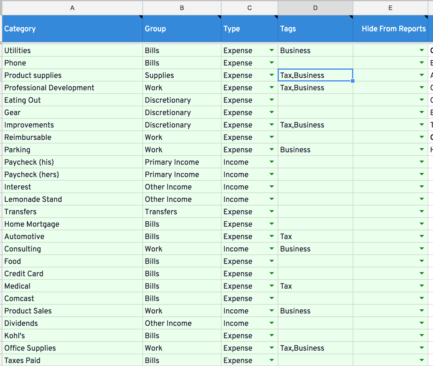 Tags in Google Sheets Tags in Google Sheets