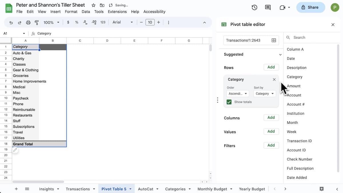 Add Pivot Table Suggestions Add Pivot Table Suggestions