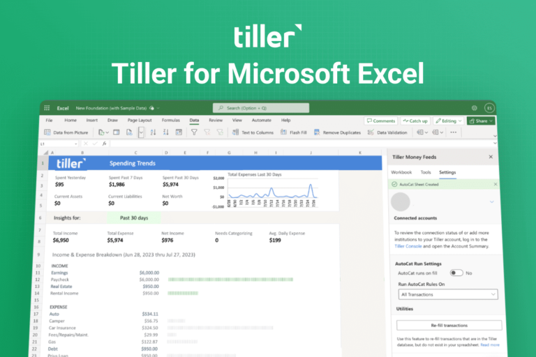 Tiller For Excel