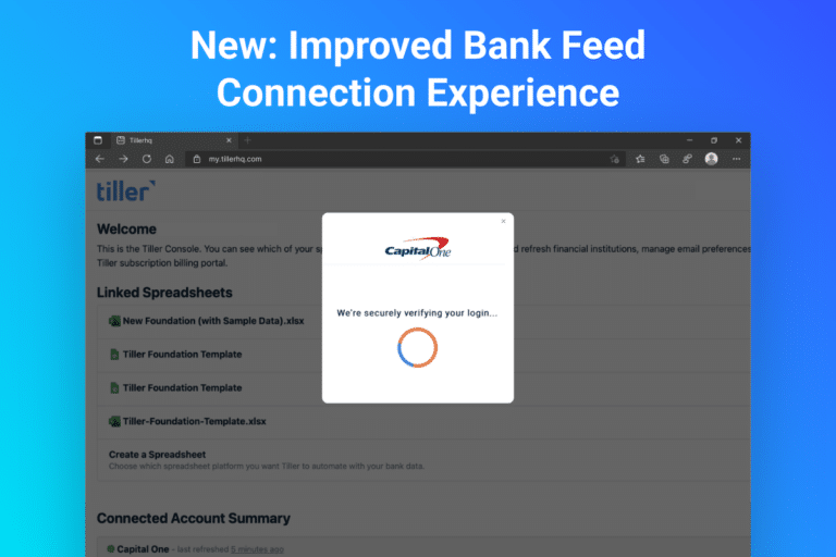 improved bank feed connection experience