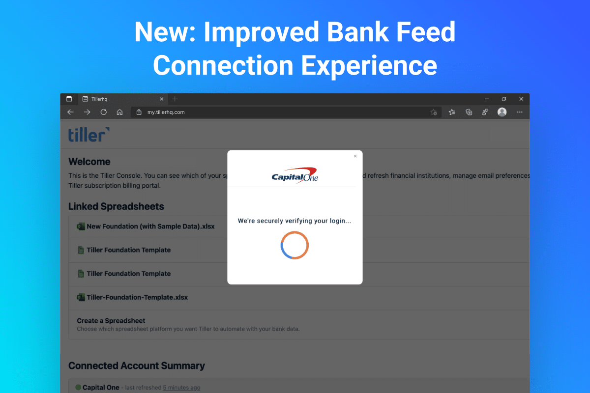 improved bank feed connection experience