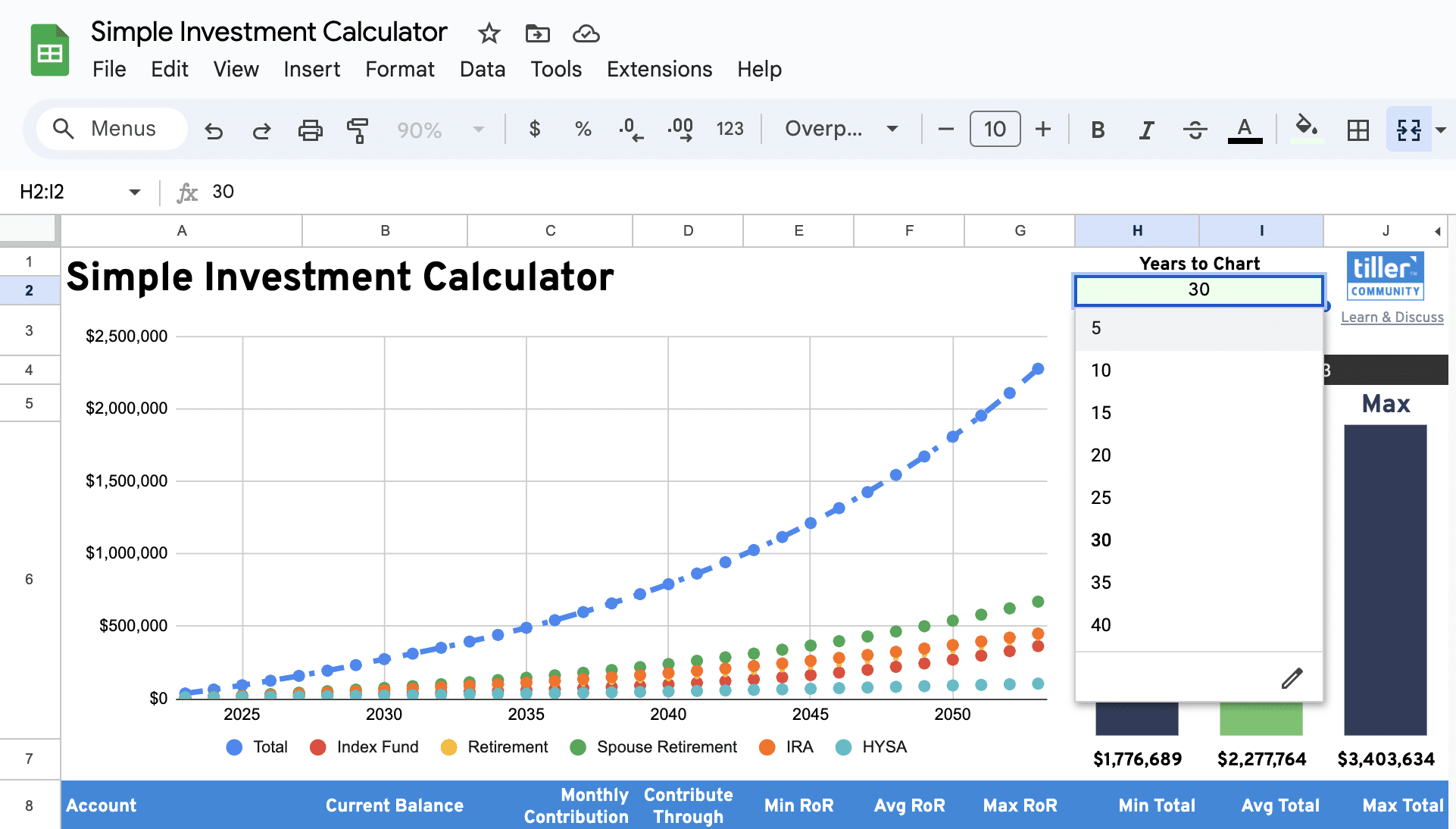 Simple Investment Calculator Google Sheets detail Simple Investment Calculator Google Sheets detail
