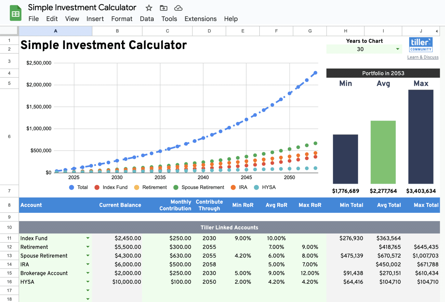 Simple Investment Calculator Google Sheets Simple Investment Calculator Google Sheets