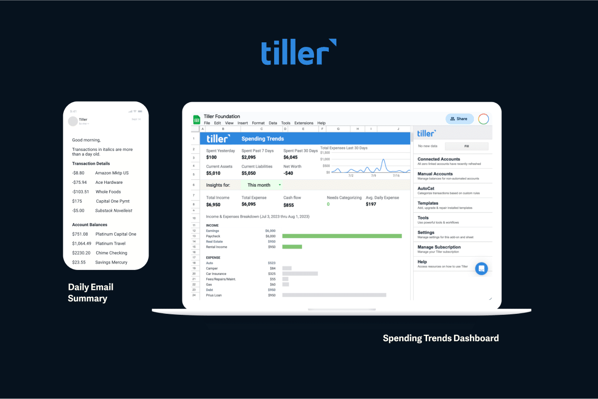 Tiller Features Daily Email Tiller Features Daily Email