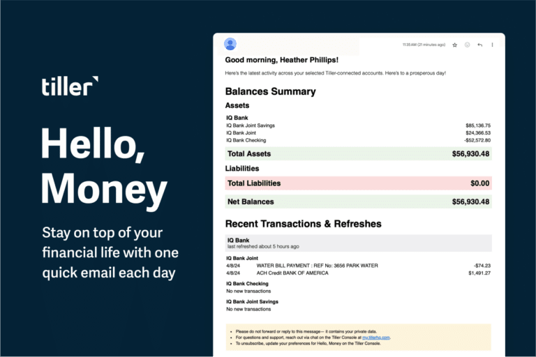Tiller Money Feeds Update Tiller-Money-Feeds-Update