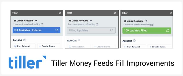 Tiller Money Feeds Fill Improvements