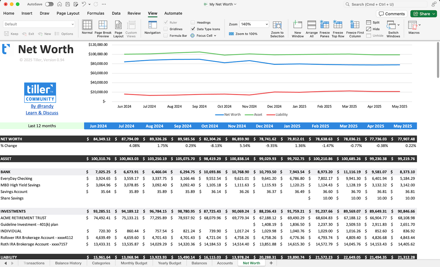 Excel Net Worth Template Excel net worth tracking template
